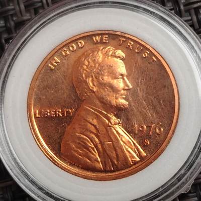 布加迪🐬～世界钱币(上海)🌾第 271 期 /  各国套币和散币 - 美国🇺🇸 1976年 1分 林肯头像精制币