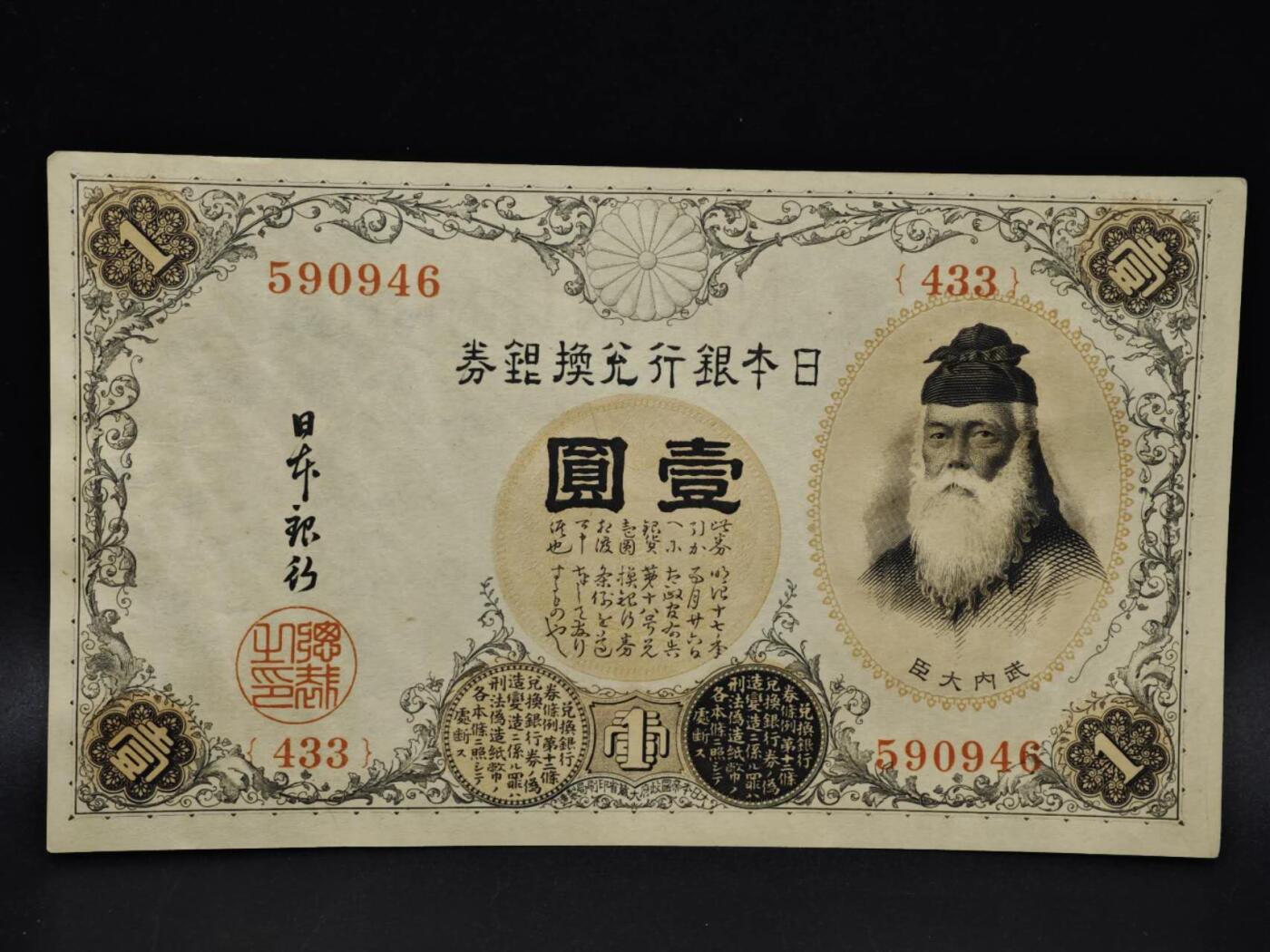 【淘币小摊】限时拍第八百五十二拍  无佣金福利纸币场  满百包邮可预留两周  周一统一发货  日本银行兑换银券壹圆纸币