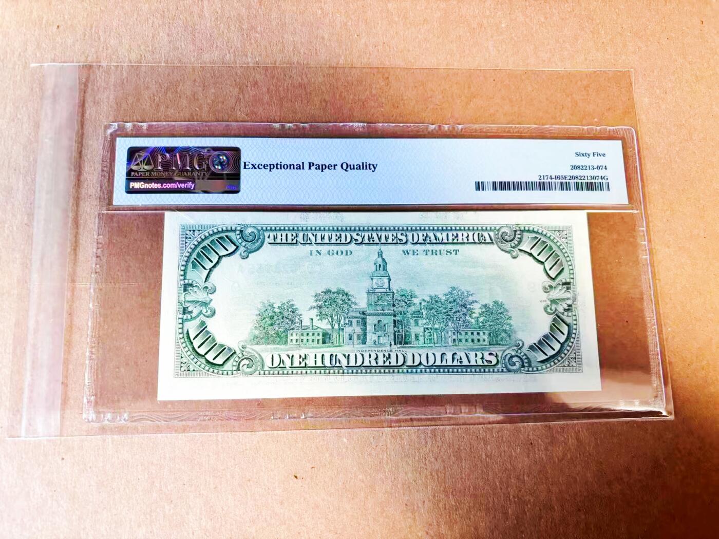 【Blue Auction】世界纸币精拍第778期——18级TOP拍卖/信誉/品质/专业/高效💫 【无47 少见9区】美国 1993年100美金 PMG65EPQ 