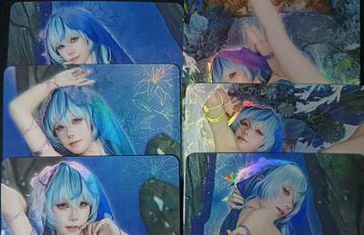 花开卡拍第61期（3月7号周六截拍，品控勿拍!!!拍品不寄存，运费5元（新疆需补运费差价或顺丰到付），自制卡难免瑕疵，可能存在轻微撞角爆边等出厂瑕疵，品控介意勿拍！） - 墨卡文创 COS 6张彩闪