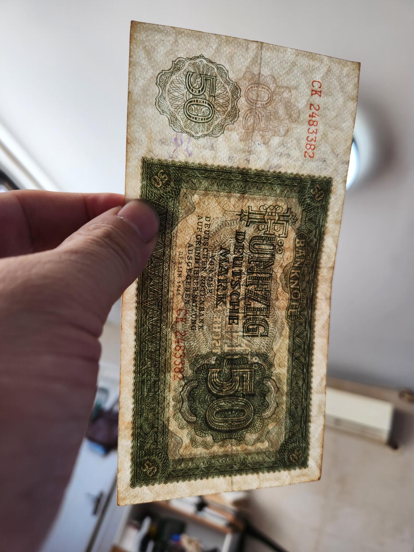 1月22号晚上8点 外国纸币自动截拍第11场 德国50原票美品