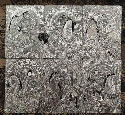 春节前倒数第三场！！龙虎卡牌-七三场（满200元包邮，无佣金，每周六结拍，欢迎送拍） - 粗闪线稿6张 星宿文创 冯涛 - 生肖三娘 上弹 一套