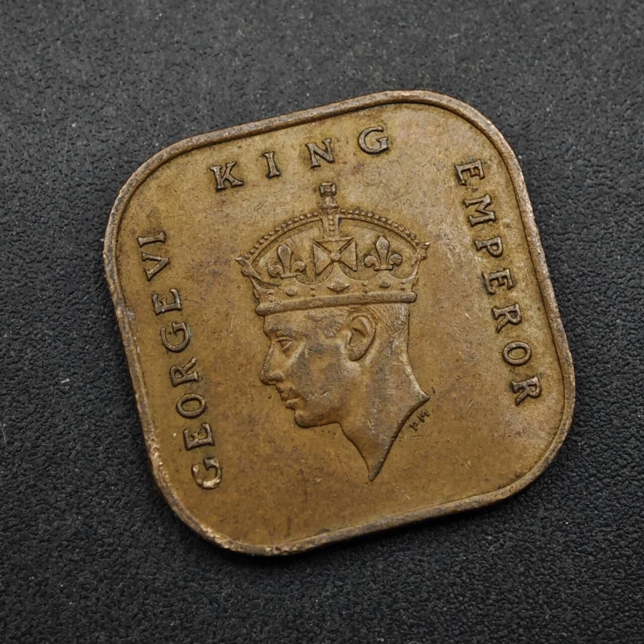 【淘币小摊】实时拍第八百五十三拍   散币银币场   满百包邮可预留二周 每周一统一发货   马来亚1943年乔治六世一分铜币