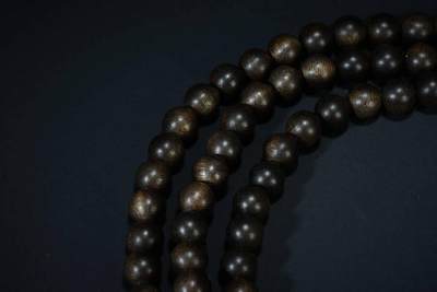 上海都达杂项专场六（全场包邮） 天然文莱沉香0.8圆珠多圈手串 附鉴定证书87-215