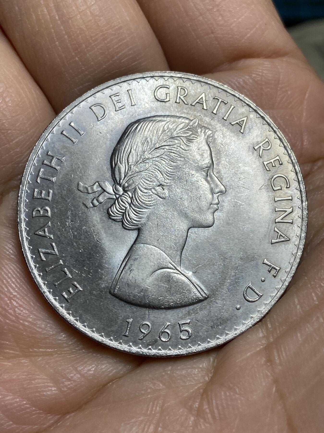 2026年第十四场(总第一百八十三场）外国好品散币场(免佣金) 威廉姆斯·迪肯银行原装全新–英国🇬🇧1965年1克朗(丘吉尔逝世纪念币)