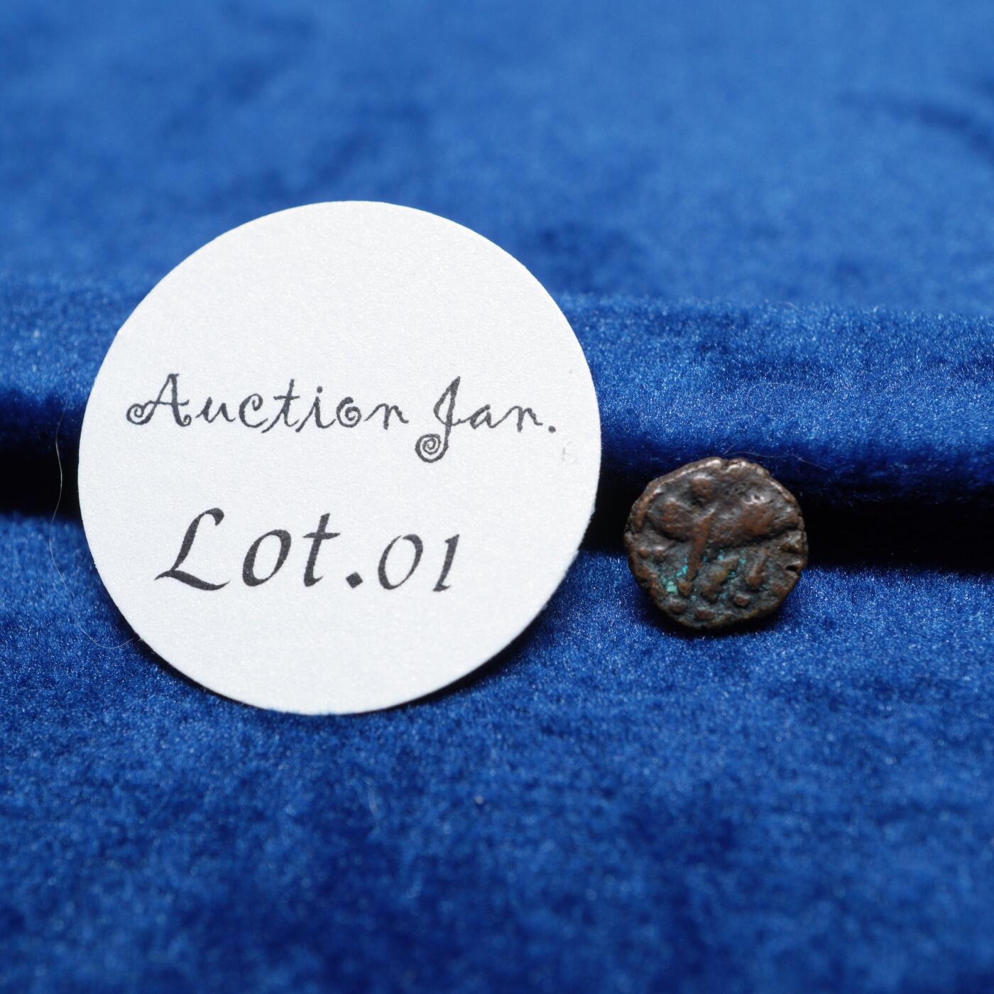 琋语集藏2026年02月欧洲古典打制币拍卖 印度-沙希 瘤牛骑士铜币