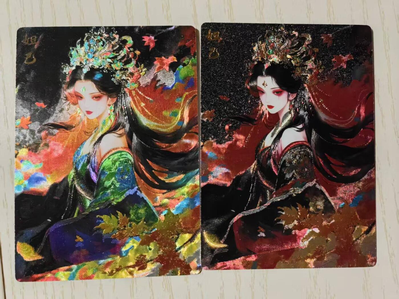 春节前倒数第三场！！龙虎卡牌-七三场（满200元包邮，无佣金，每周六结拍，欢迎送拍） 粗闪2张 奇点 妲己 (红衣 绿衣)