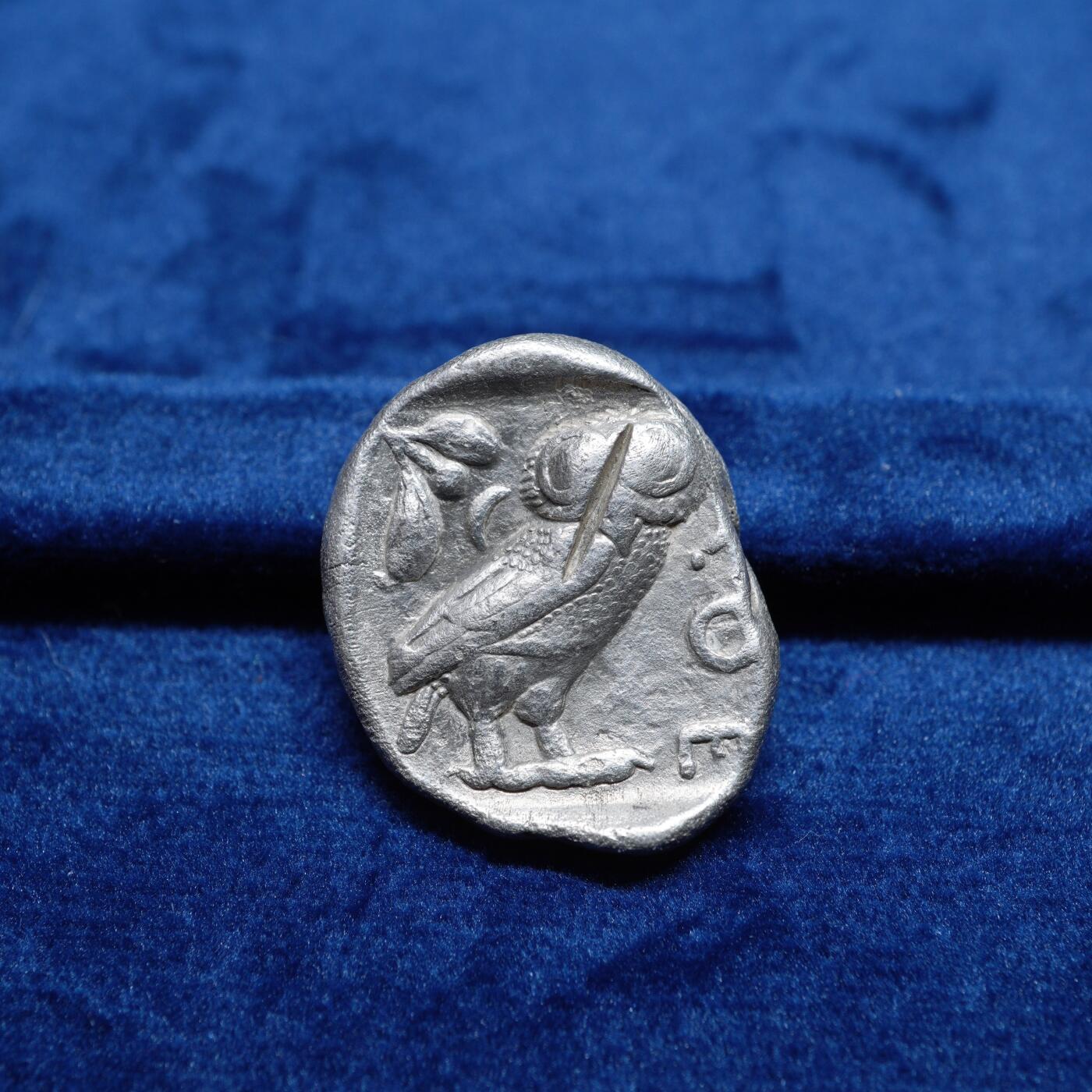 琋语集藏2026年02月欧洲古典打制币拍卖 古希腊阿提卡地区雅典娜与猫头鹰4德银币（验银戳）