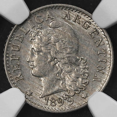 修遠堂世界钱币第102期 - NGC MS62 1899年阿根廷5分