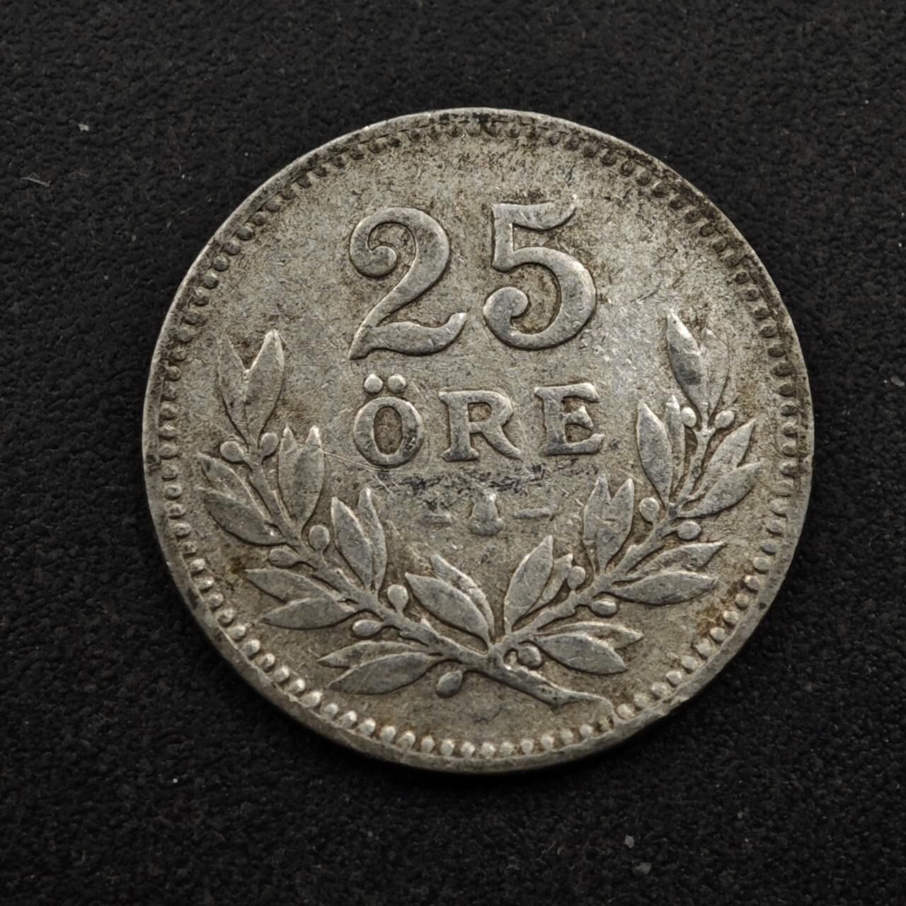 【淘币小摊】实时拍第八百五十三拍   散币银币场   满百包邮可预留二周 每周一统一发货   瑞典1914年25欧尔银币