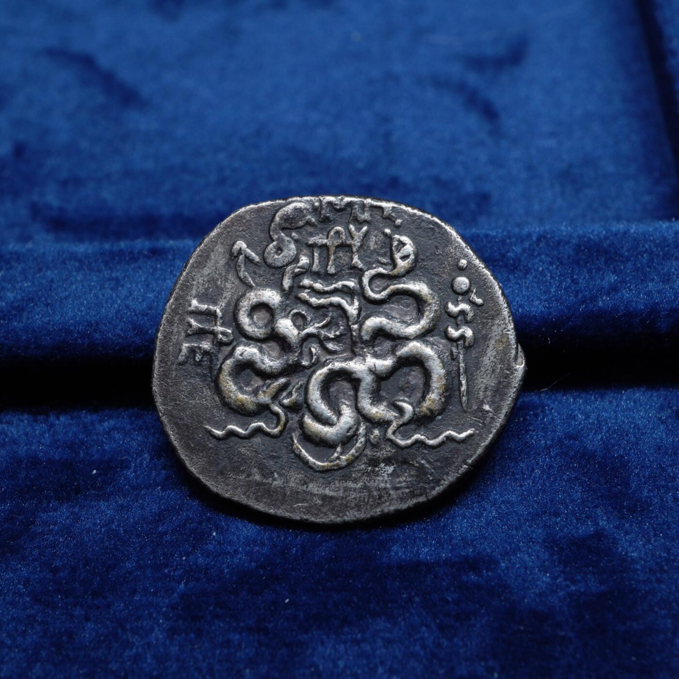 琋语集藏2026年02月欧洲古典打制币拍卖 古希腊米西亚地区-蛇篮4德拉克马银币