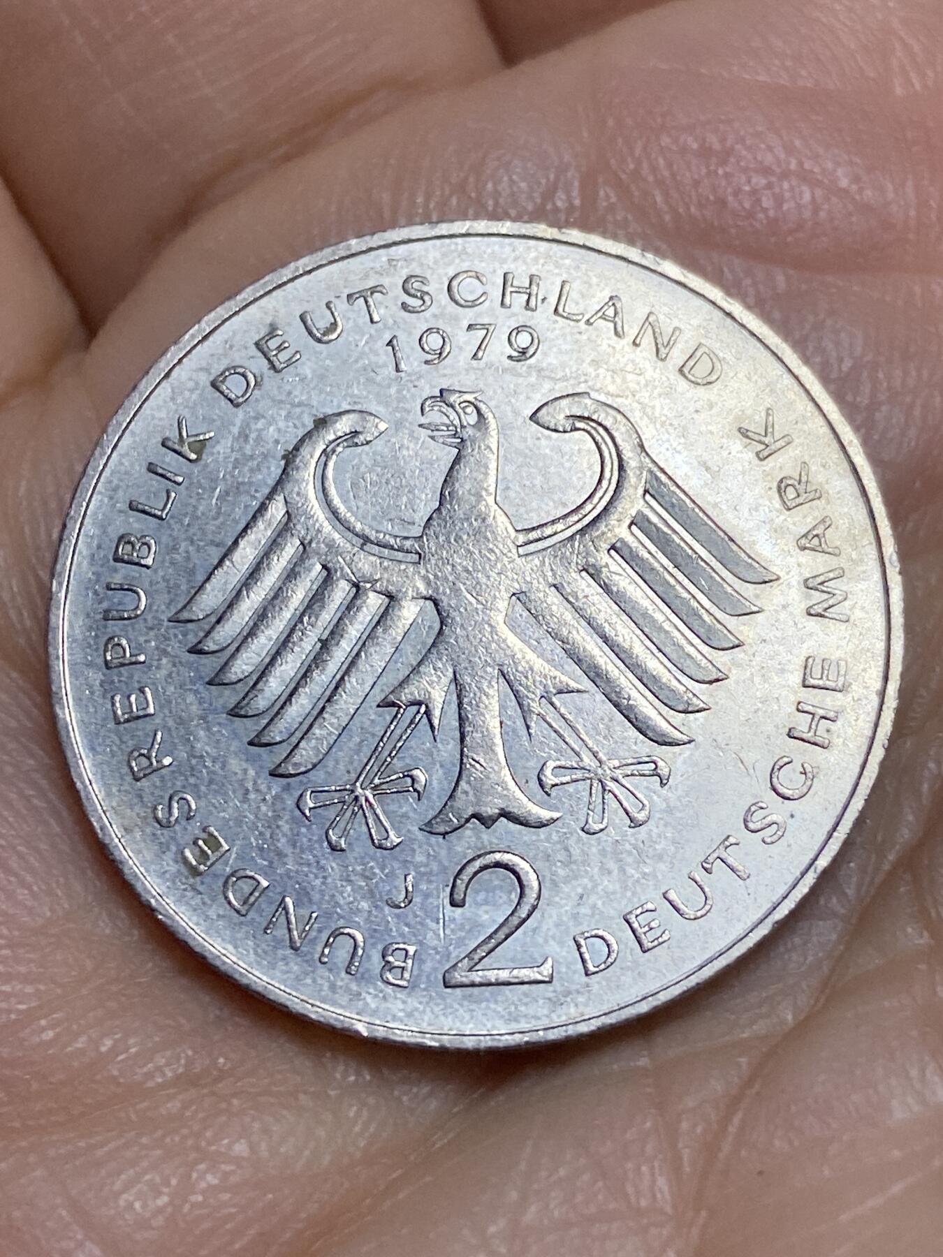 2026年第十三场(总第一百八十二场）外国好品散币场(免佣金) 德国🇩🇪1979年2马克(第二版，J标，汉堡造)