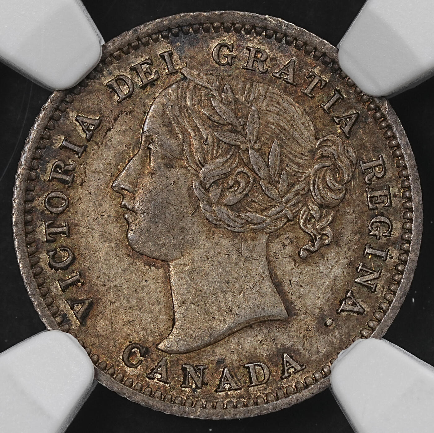 修遠堂世界钱币第102期 NGC AU50 1858年加拿大10分银币，首年份，书价高