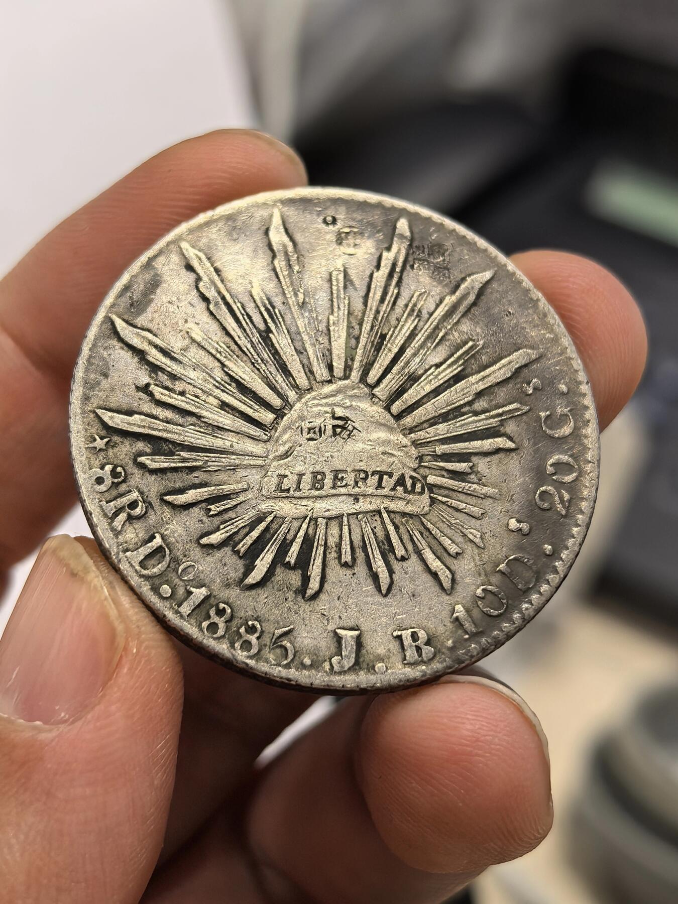 博洋堂世界钱币拍卖第158期（全场包邮） 墨西哥1885DO JB版花边鹰洋 五级币