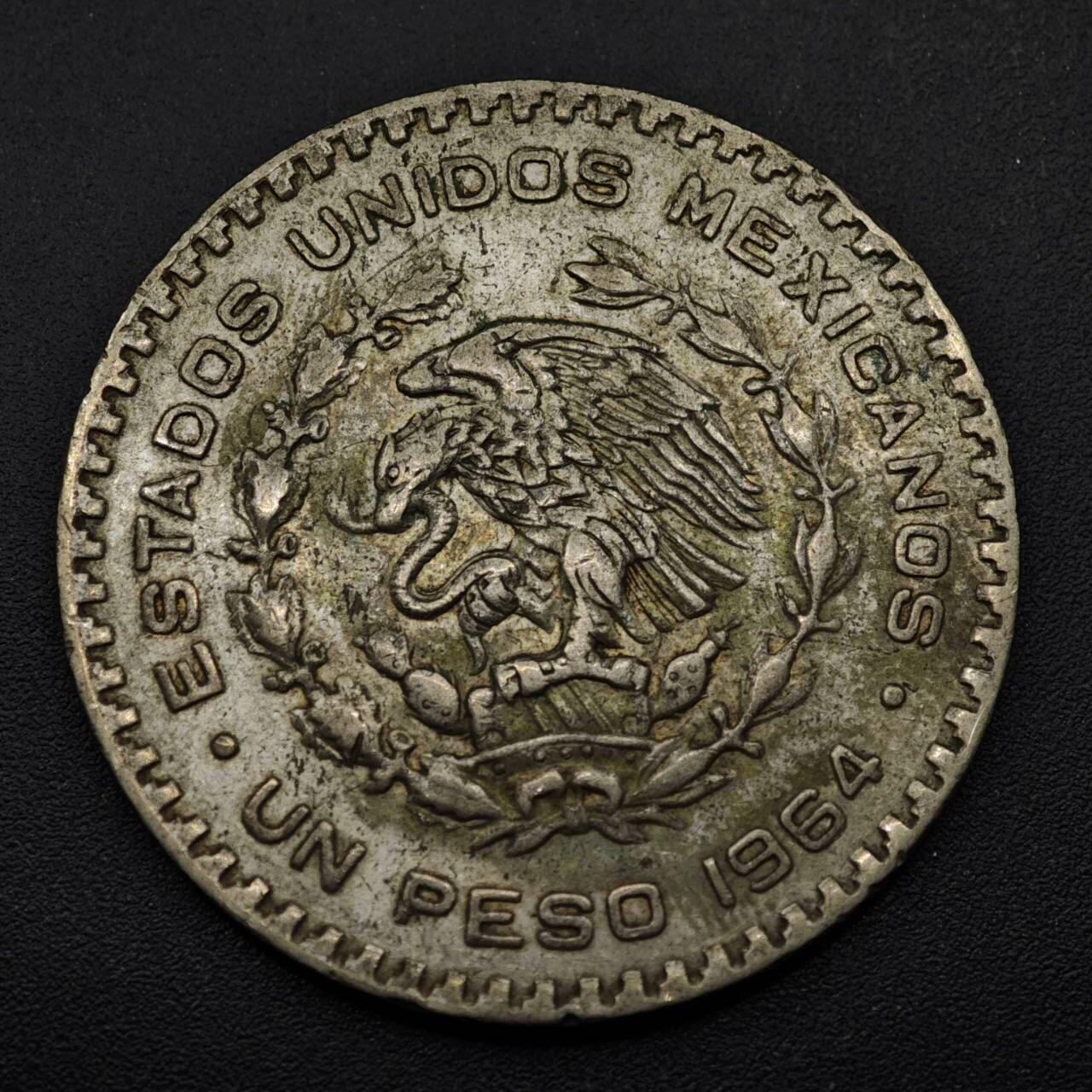 【淘币小摊】实时拍第八百五十三拍   散币银币场   满百包邮可预留二周 每周一统一发货   墨西哥1964年一比索低银币