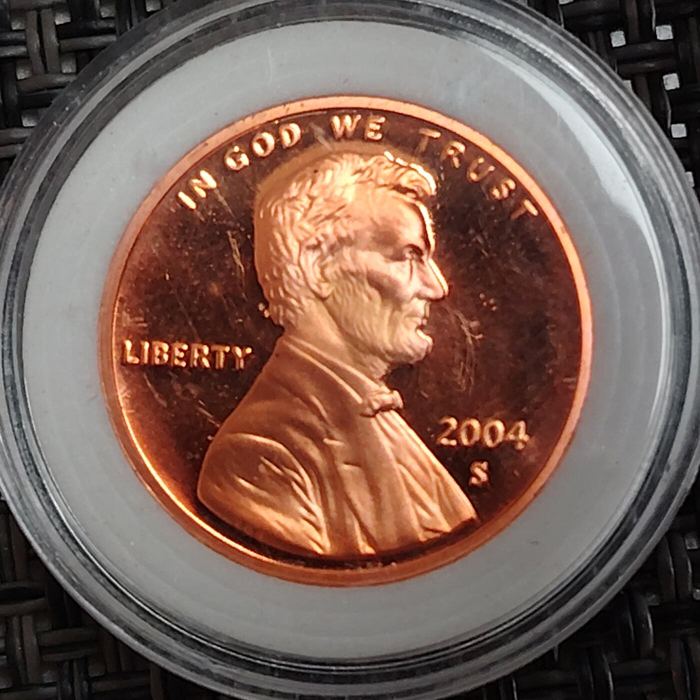 布加迪🐬～世界钱币(上海)🌾第 271 期 /  各国套币和散币 美国🇺🇸 2004年 1分 林肯头像精制币