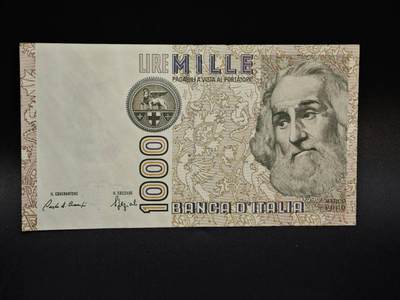 【淘币小摊】限时拍第八百五十二拍  无佣金福利纸币场  满百包邮可预留两周  周一统一发货  - 意大利1000里拉纸币【有折】