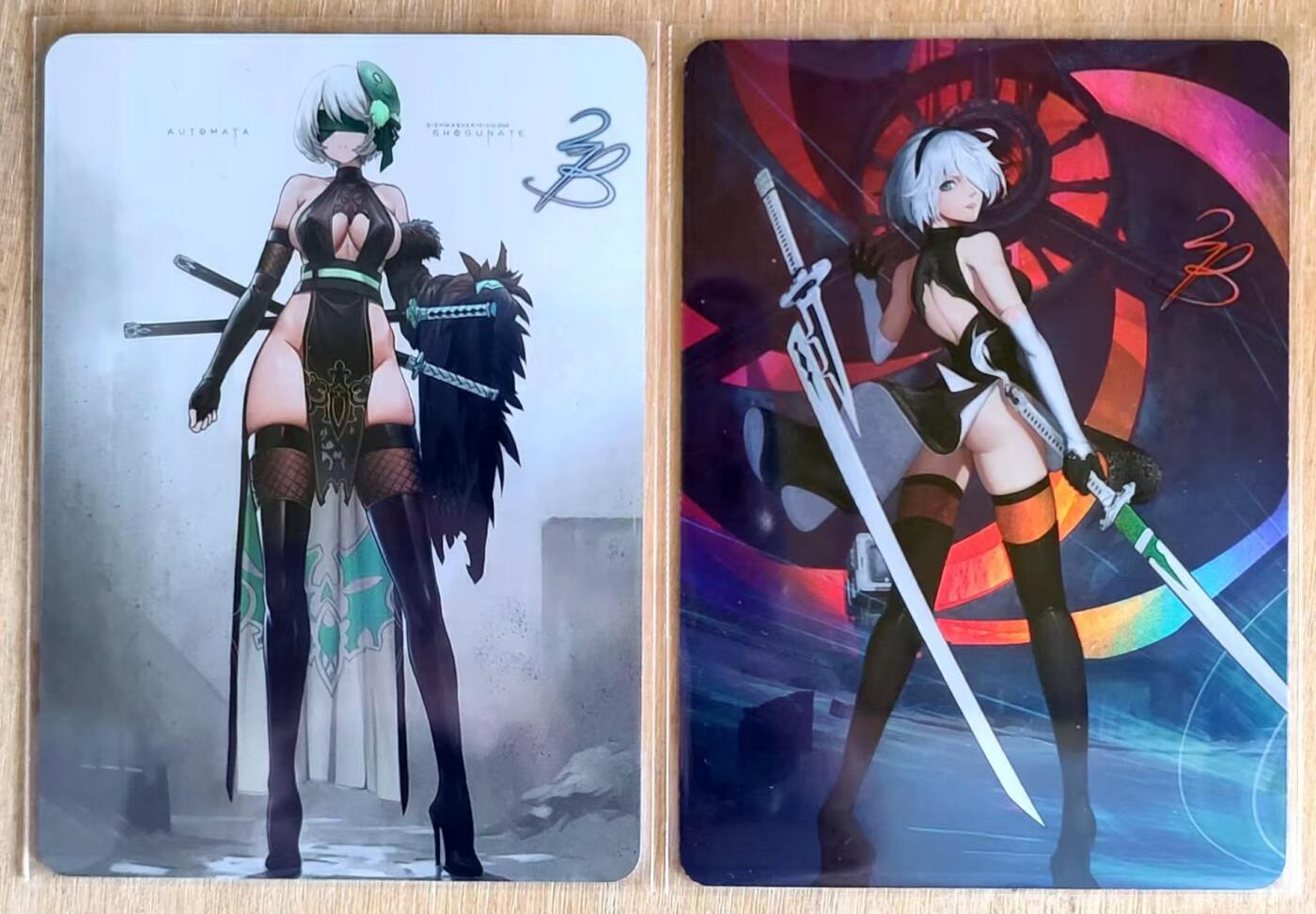 春节前倒数第三场！！龙虎卡牌-七三场（满200元包邮，无佣金，每周六结拍，欢迎送拍） 彩闪2张 机械纪元游戏 机械姬2B