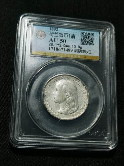 天下钱庄专场欢迎参拍 - 荷兰威廉敏娜萝莉头1盾银币