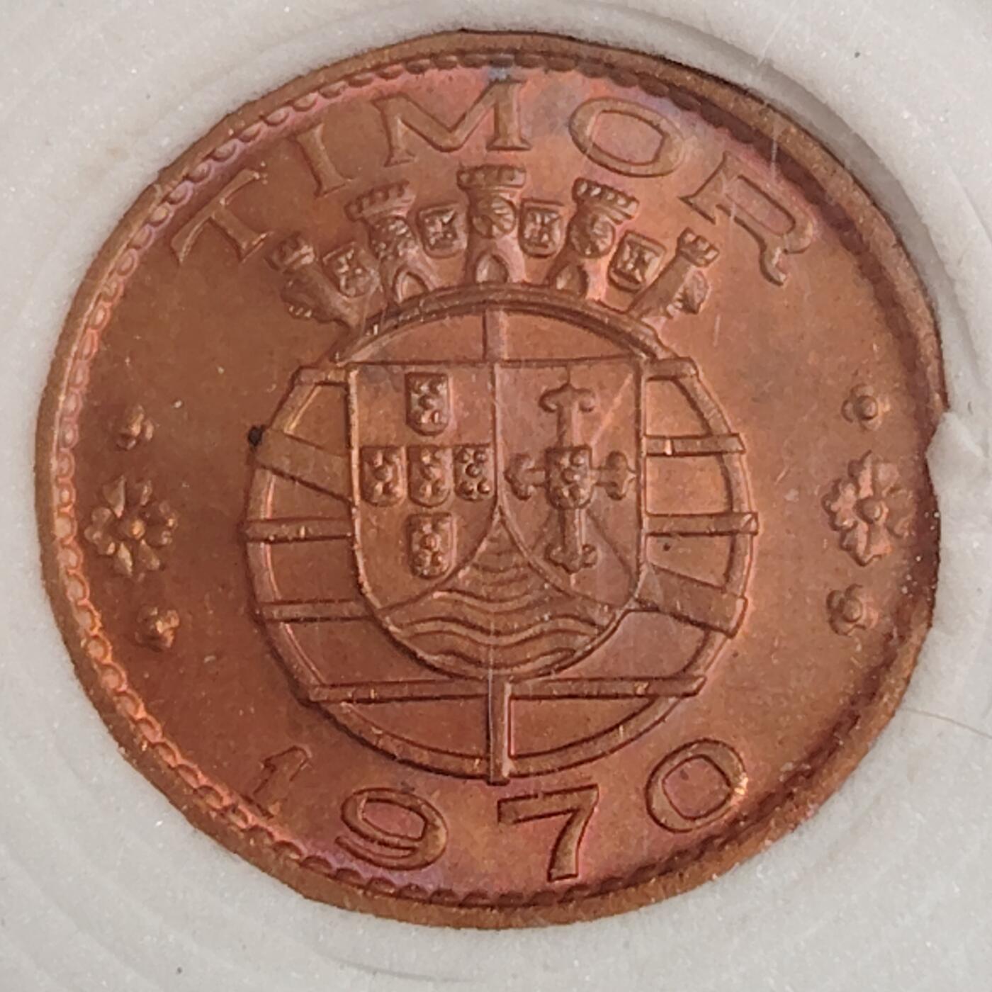 布加迪🐬～世界钱币(上海)🌾第 271 期 /  各国套币和散币 葡属帝汶 1970年 20分 原光好品