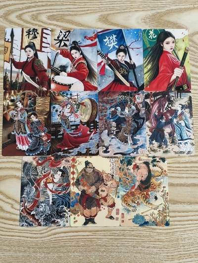 光影卡牌第29期，各家亲签，各家套卡，持续收拍品 - 华夏精鸿录，天空四大巾帼＋心染四大巾帼＋心染哪吒闹海＋陈岱青杨志卖刀＋武松打虎，磨砂普卡