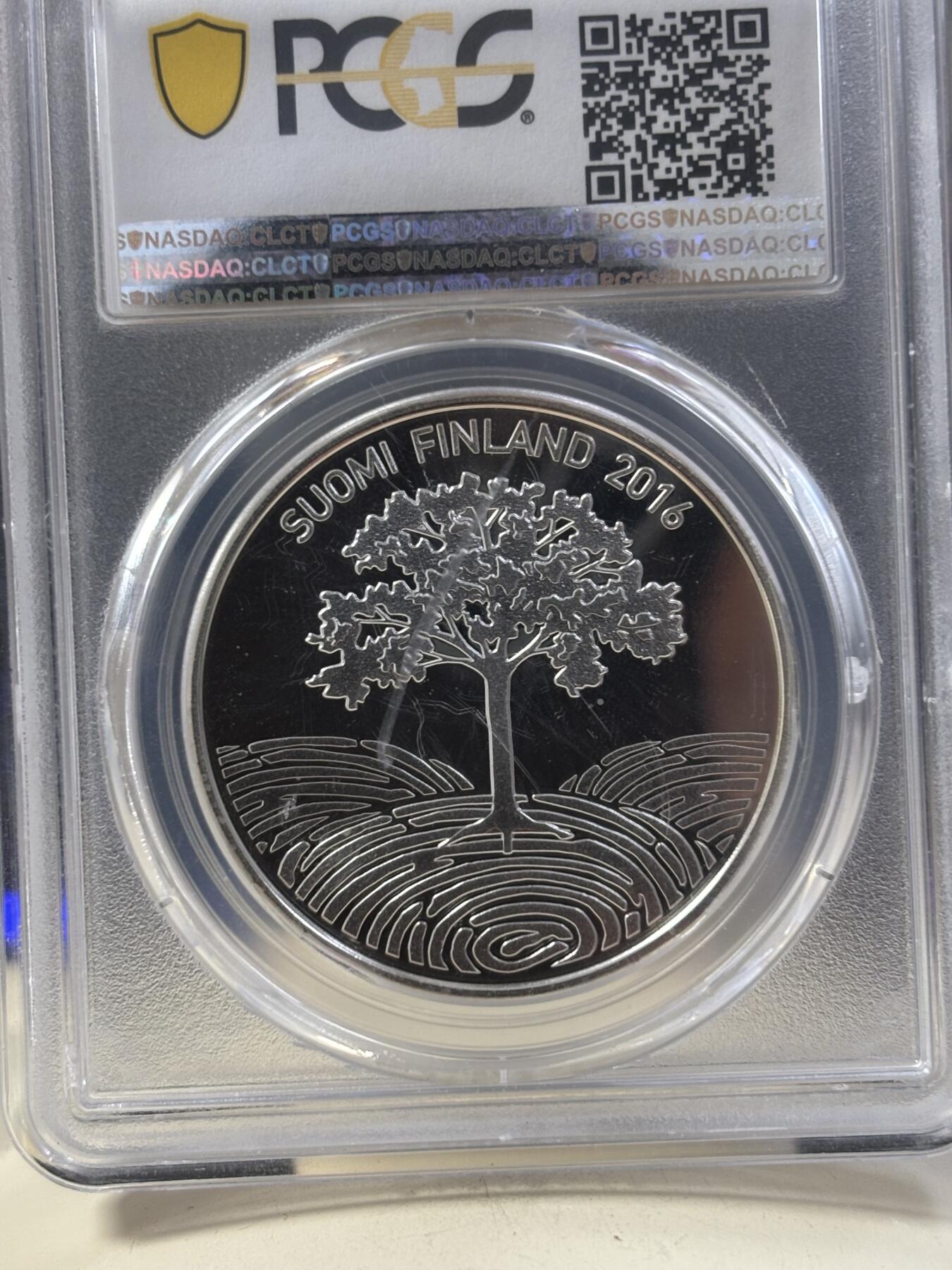 第189期拍卖 芬兰2016年发行工作的意义20欧精制纪念银币PCGS-PR70,925银，25.5克