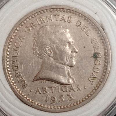 布加迪🐬～世界钱币(上海)🌾第 271 期 /  各国套币和散币 - 乌拉圭🇺🇾 1953年 5分