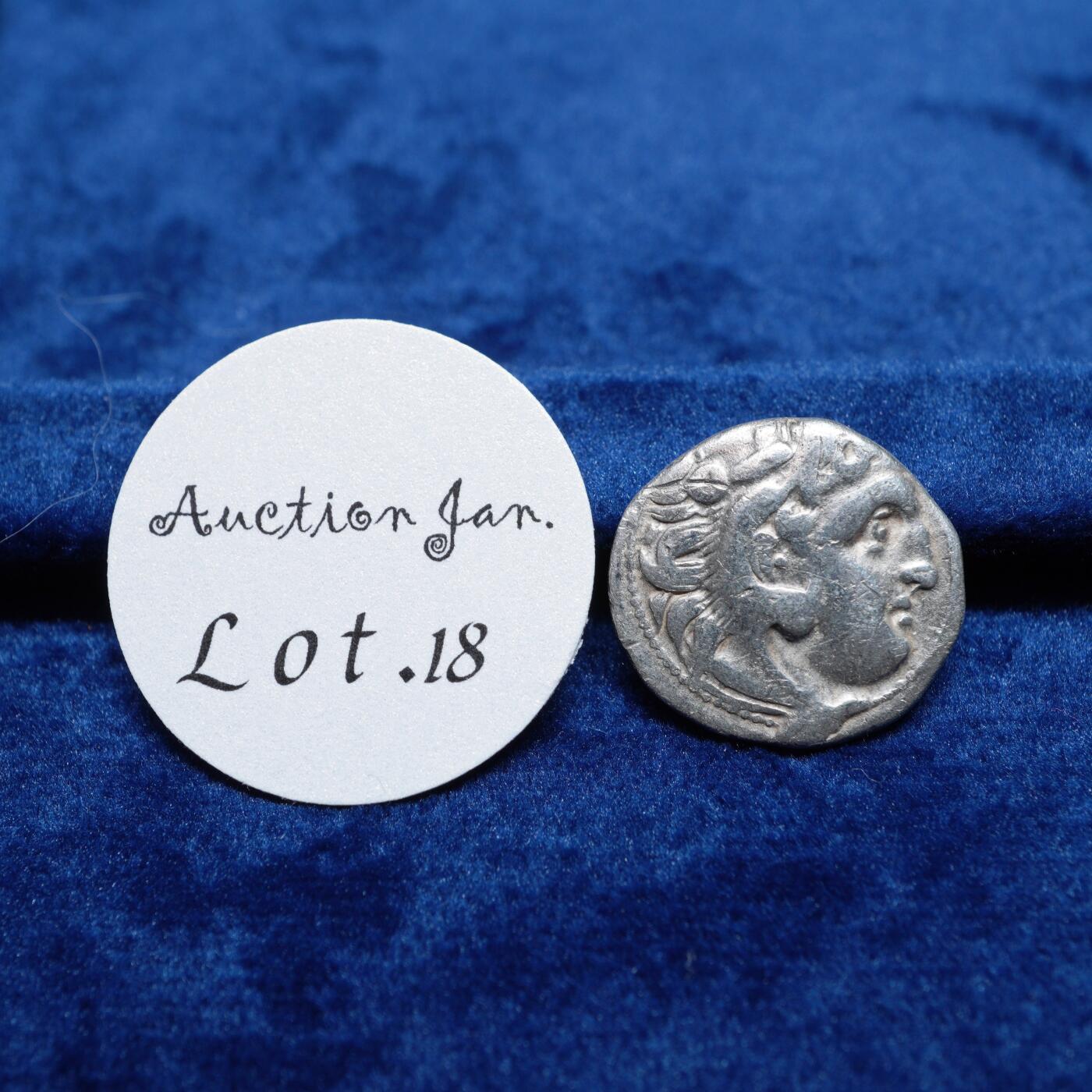 琋语集藏2026年02月欧洲古典打制币拍卖 古希腊马其顿王国-大力神赫拉克勒斯1德银币