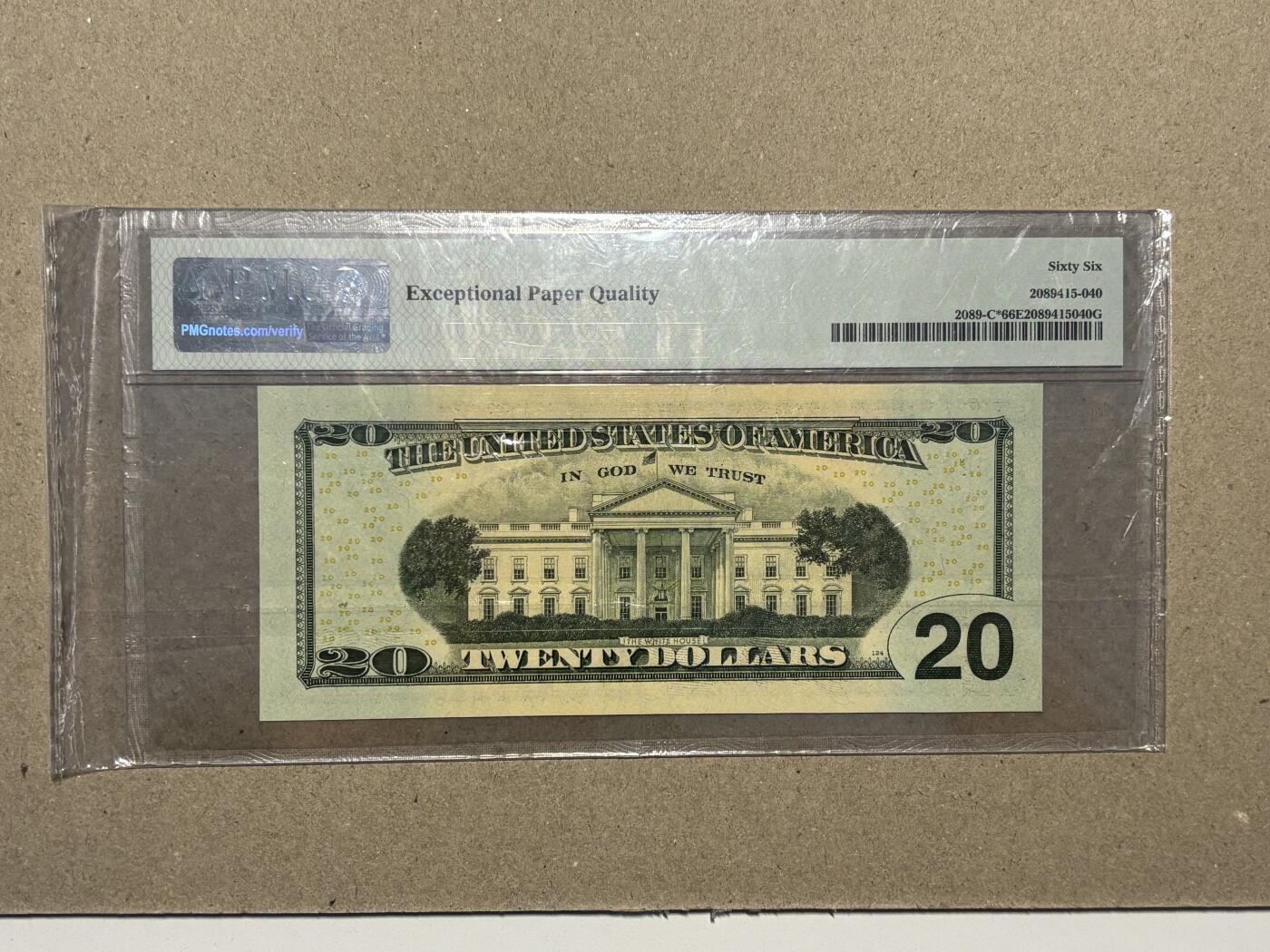 【礼羽收藏】🌏世界钱币拍卖第121期 2004年 彩色版20美元 首发年份 星补号 PMG66EPQ