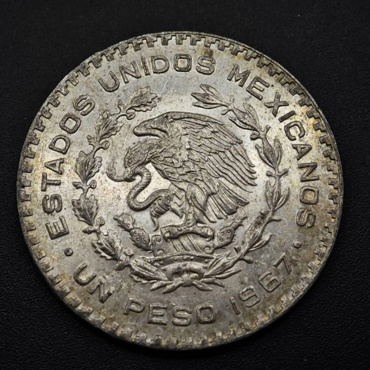 【淘币小摊】实时拍第八百五十三拍   散币银币场   满百包邮可预留二周 每周一统一发货   墨西哥1967年一比索低银币