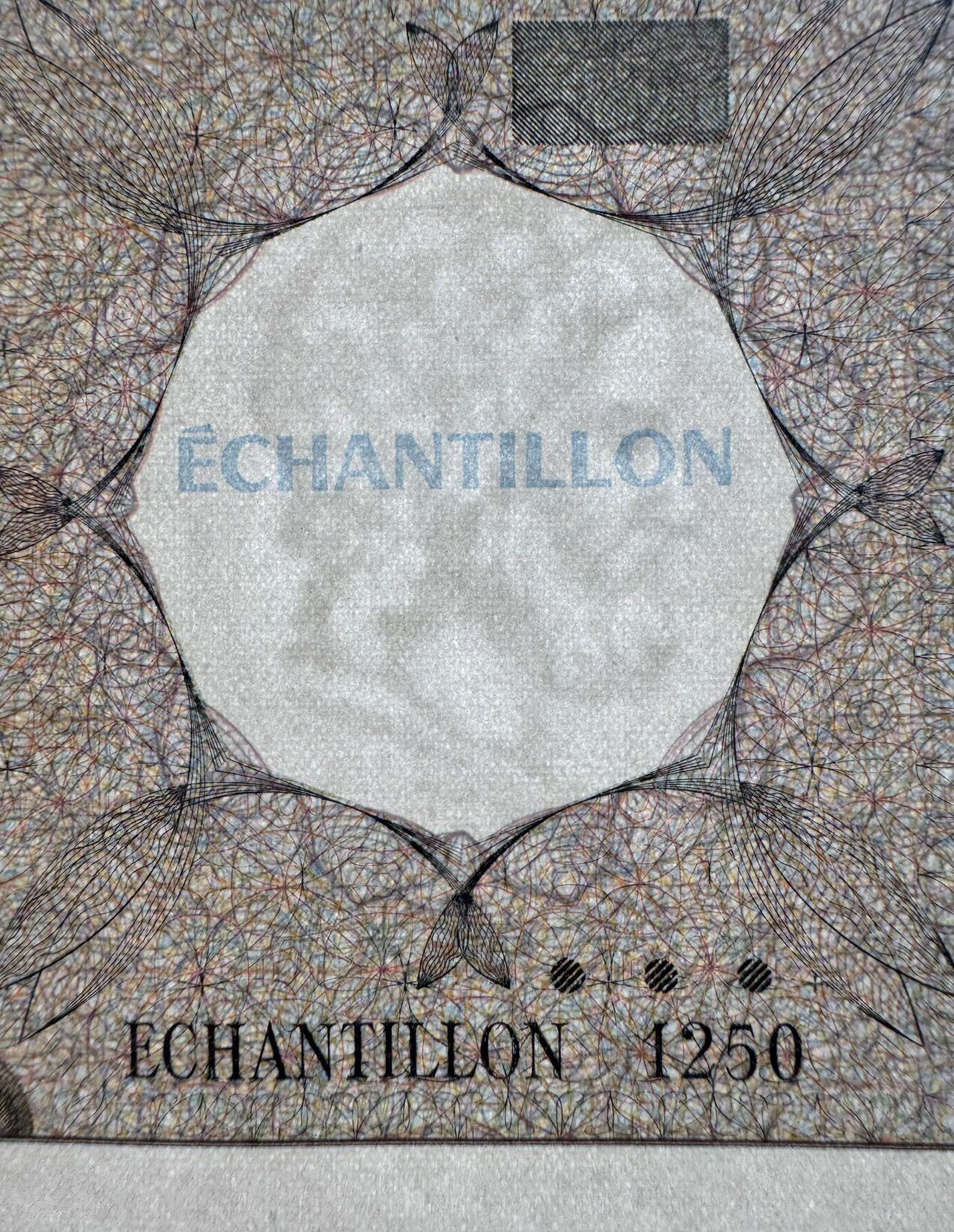 2026第2场（总第229期）：精品测试钞、连体钞综合场 样品1250 法国“雅典娜”测试钞UNC