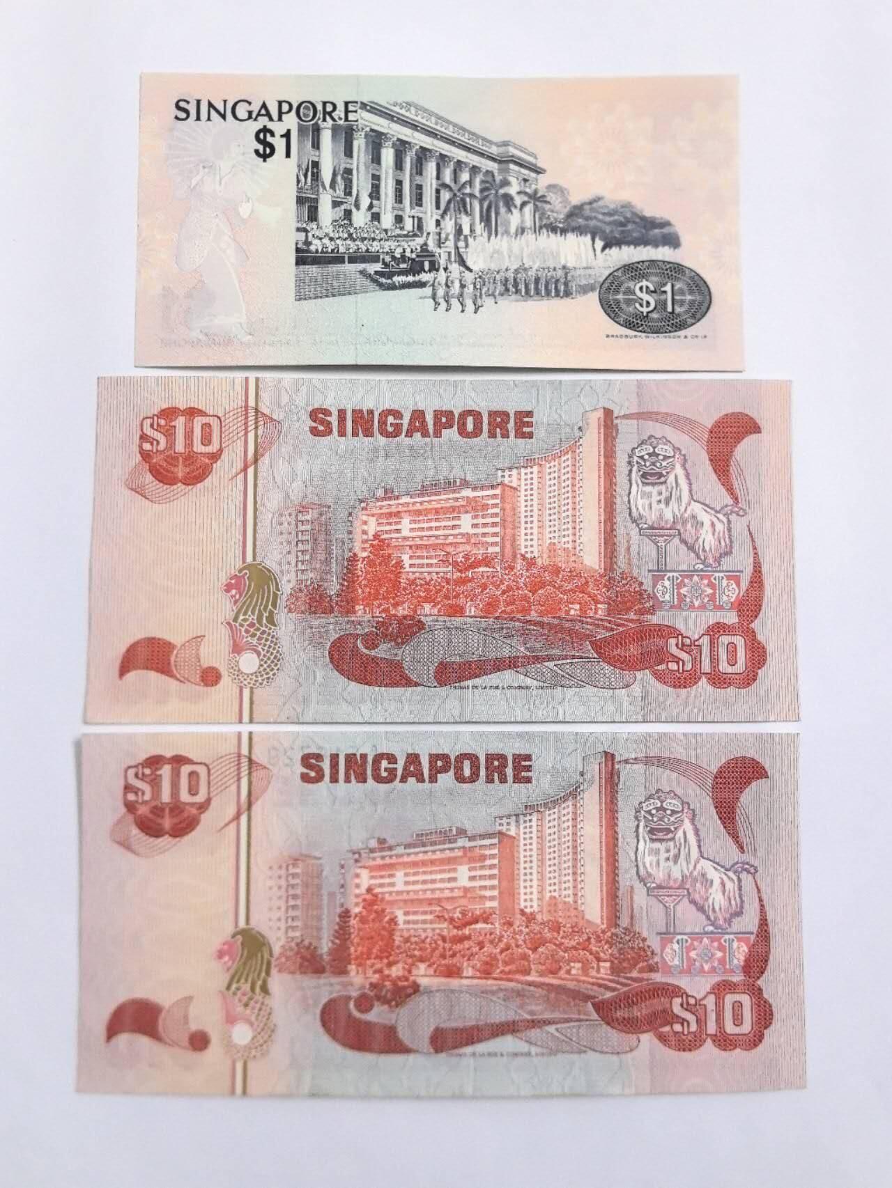 各国外币第109期 新加坡1元1元 9品三张