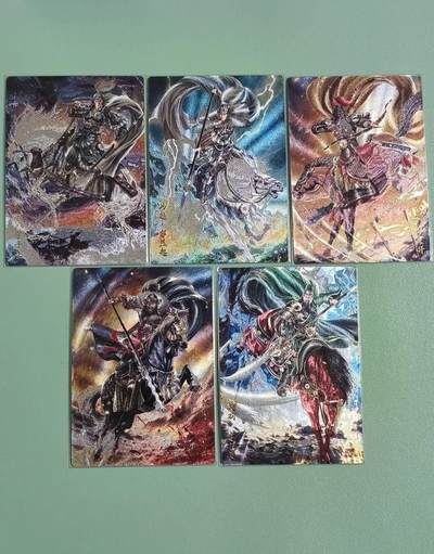 光影卡牌第29期，各家亲签，各家套卡，持续收拍品 - 白羽三国五虎上将，粗闪工艺