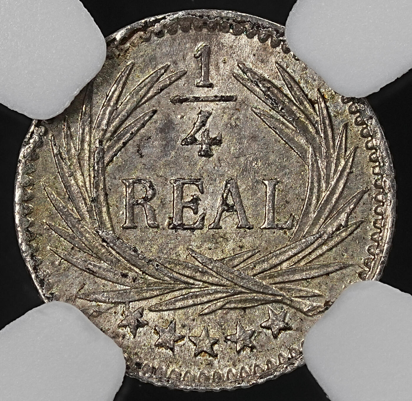修遠堂世界钱币第102期 NGC MS62 1894年危地马拉1/4 REAL小银币