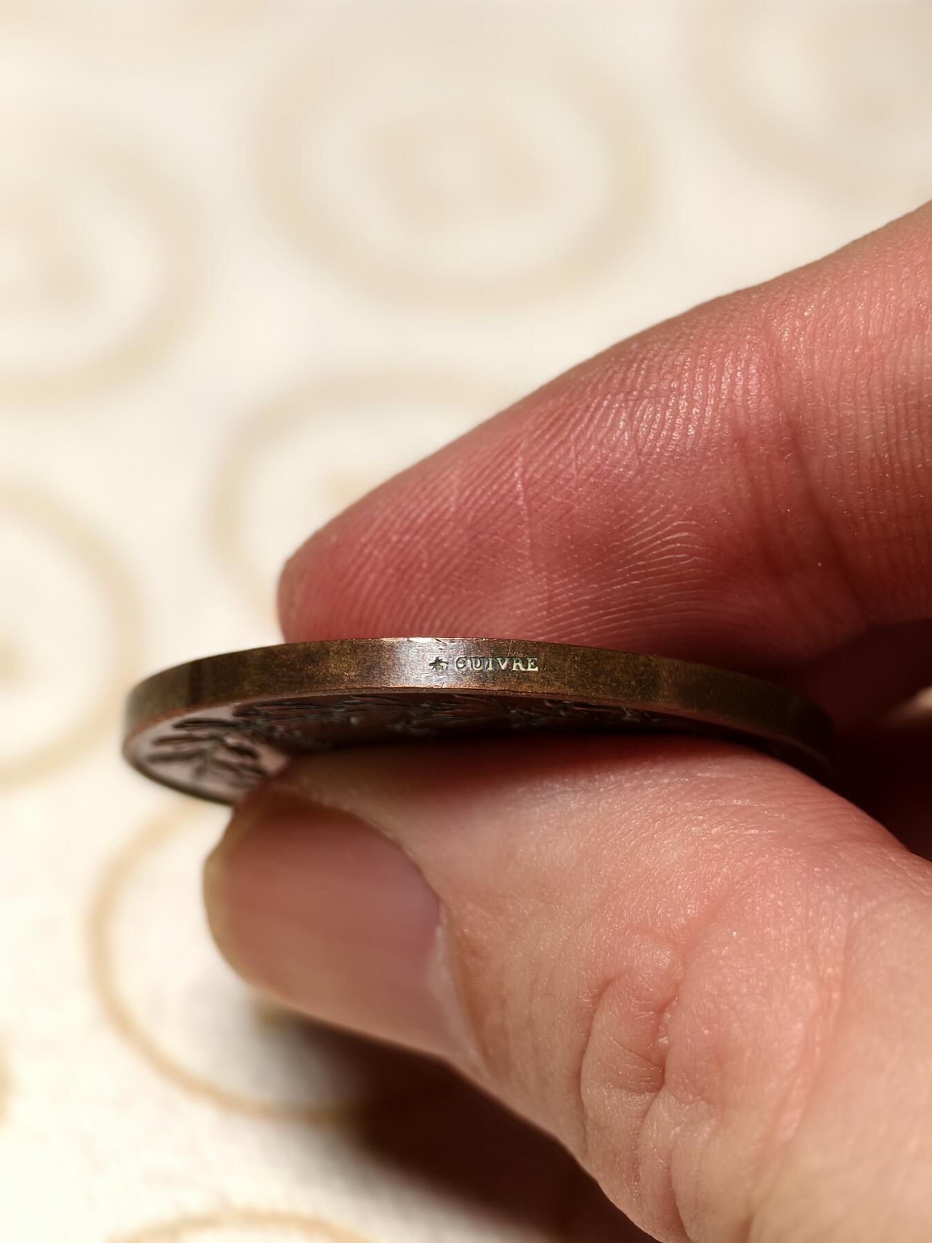 抚柳草堂-第十期章牌钱币  奖章勋章限时免佣 满百包邮 放漏专场 19世纪法国塔尔纳-加龙省文理与艺术学会纪念铜章 15.6克 33.5mm 早期蜜蜂边铭