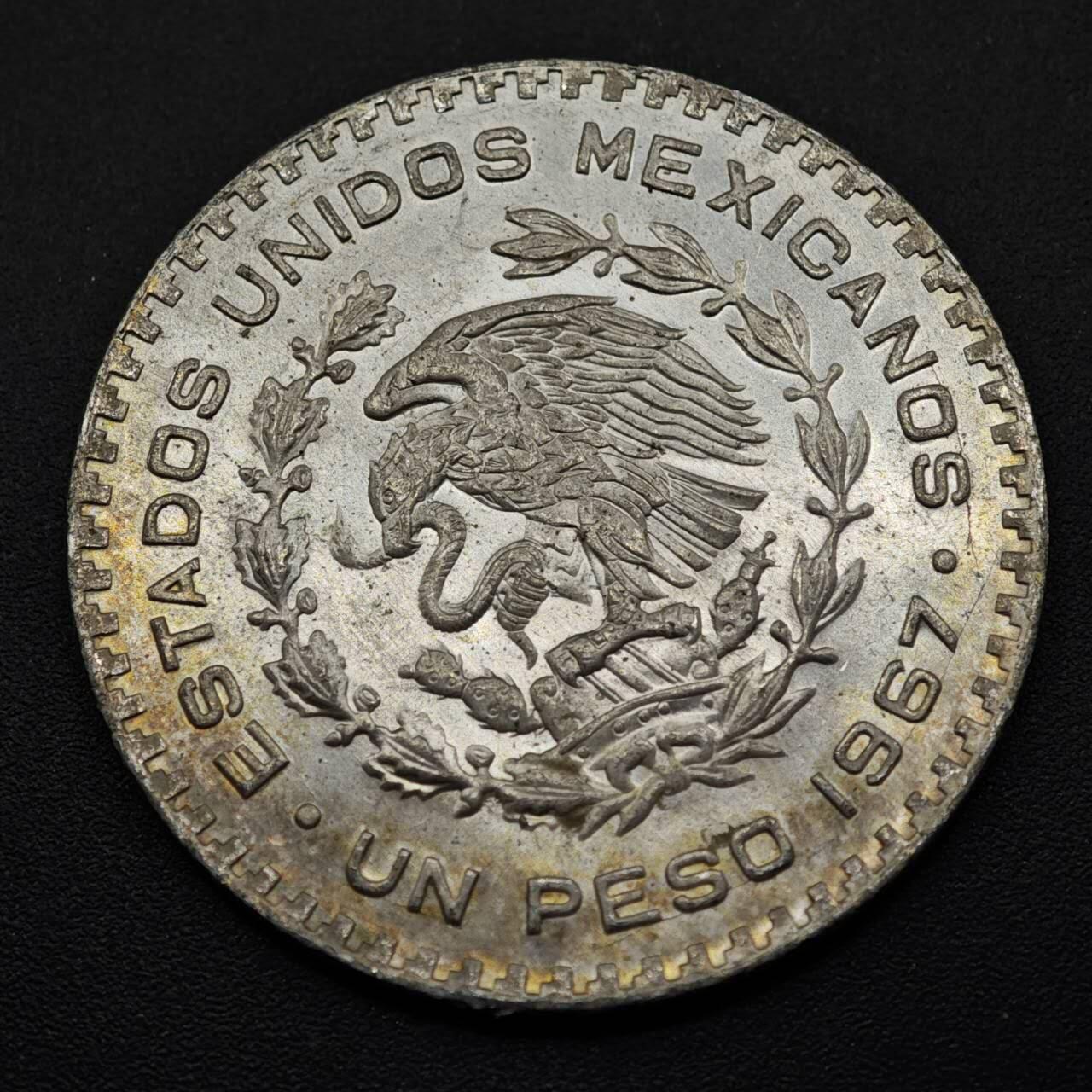 【淘币小摊】实时拍第八百五十三拍   散币银币场   满百包邮可预留二周 每周一统一发货   墨西哥1967年一比索低银币