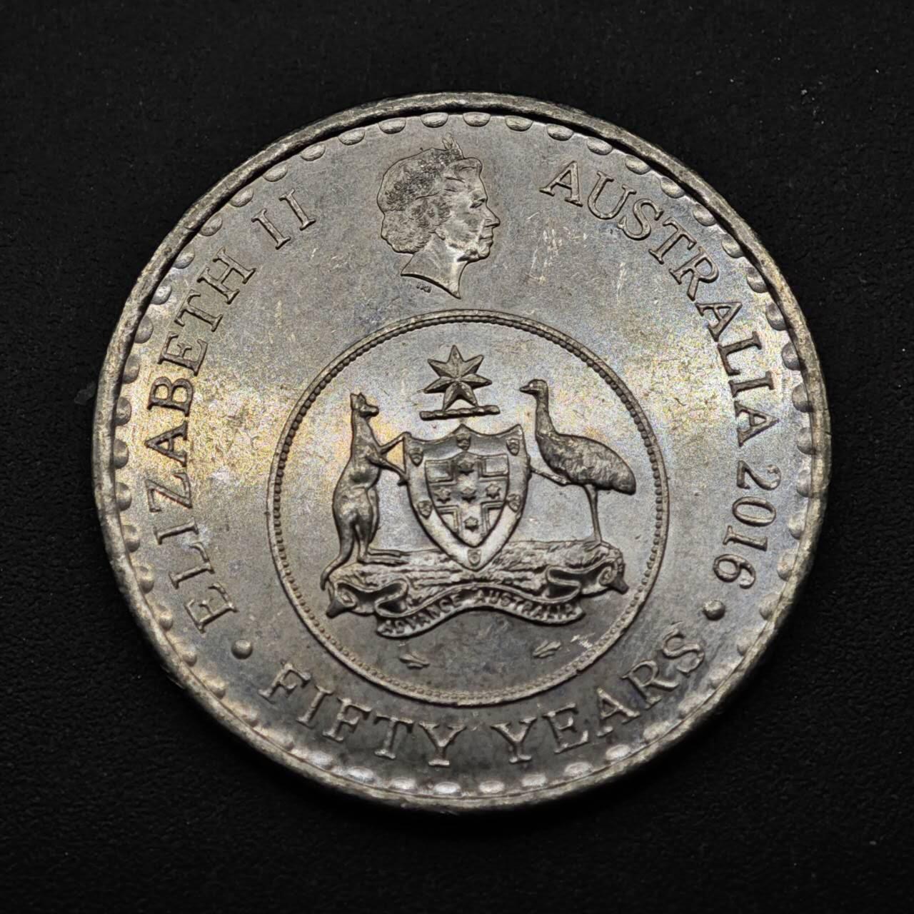 【淘币小摊】实时拍第八百五十三拍   散币银币场   满百包邮可预留二周 每周一统一发货   澳大利亚2016年货币50周年20分纪念币