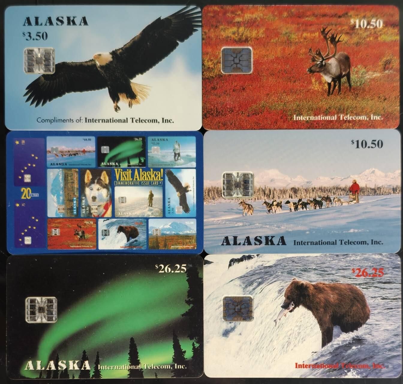 公藏第61期裸卡拍卖 美国电信IC新卡（拉斯维加斯电信卡）6枚，全品。