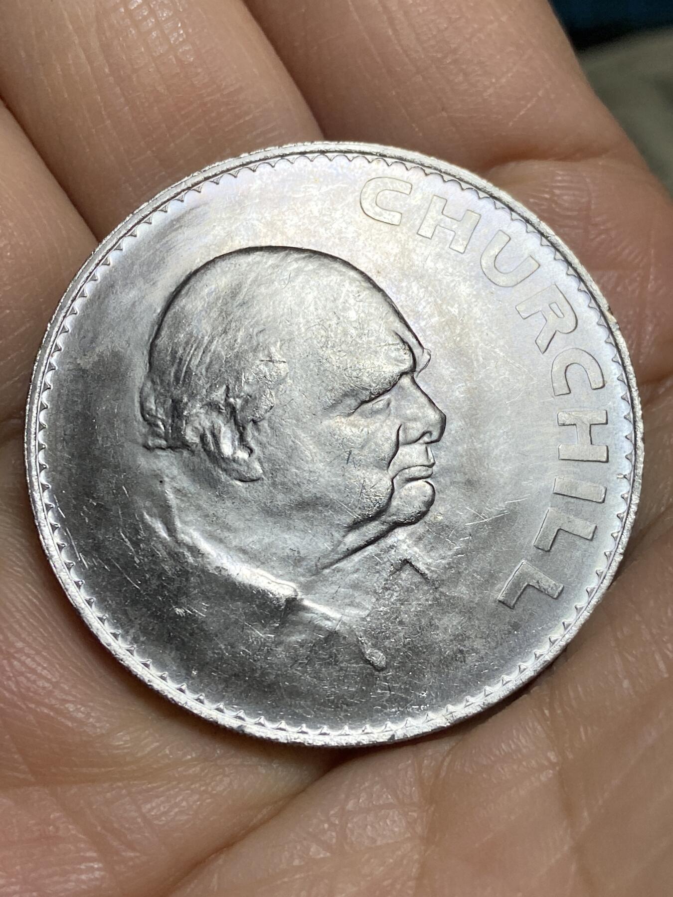 2026年第十四场(总第一百八十三场）外国好品散币场(免佣金) 威廉姆斯·迪肯银行原装全新–英国🇬🇧1965年1克朗(丘吉尔逝世纪念币)