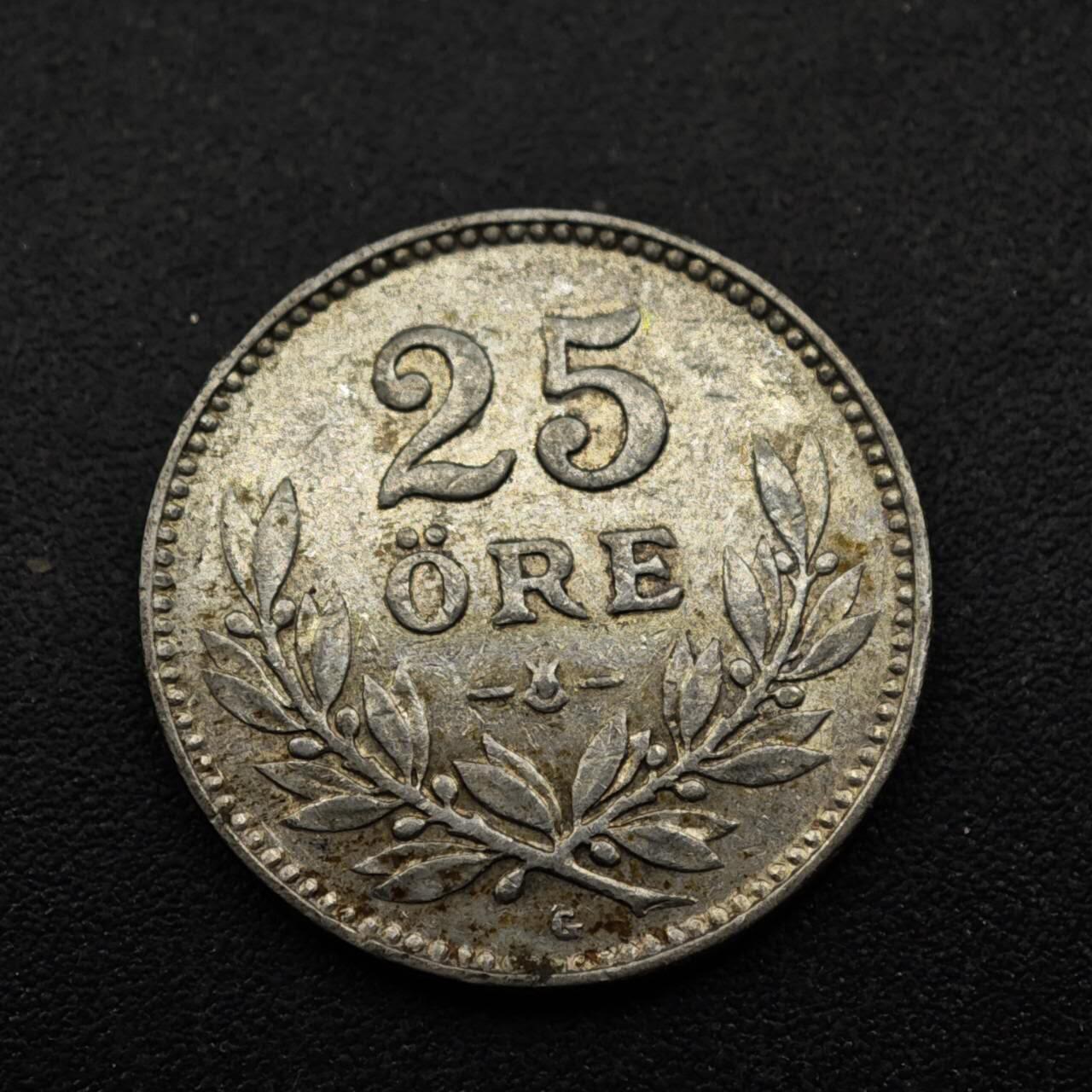 【淘币小摊】实时拍第八百五十三拍   散币银币场   满百包邮可预留二周 每周一统一发货   瑞典1940年25欧尔银币