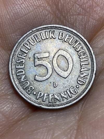 2026年第十三场(总第一百八十二场）外国好品散币场(免佣金) - 德国🇩🇪1970年50芬尼(第二版齿边版，D标慕尼黑造)
