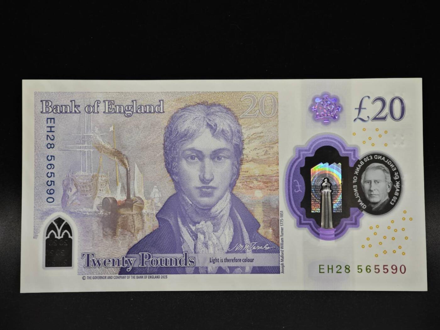 【淘币小摊】限时拍第八百五十二拍  无佣金福利纸币场  满百包邮可预留两周  周一统一发货  英国查尔斯三世20镑塑料钞无47【全新】