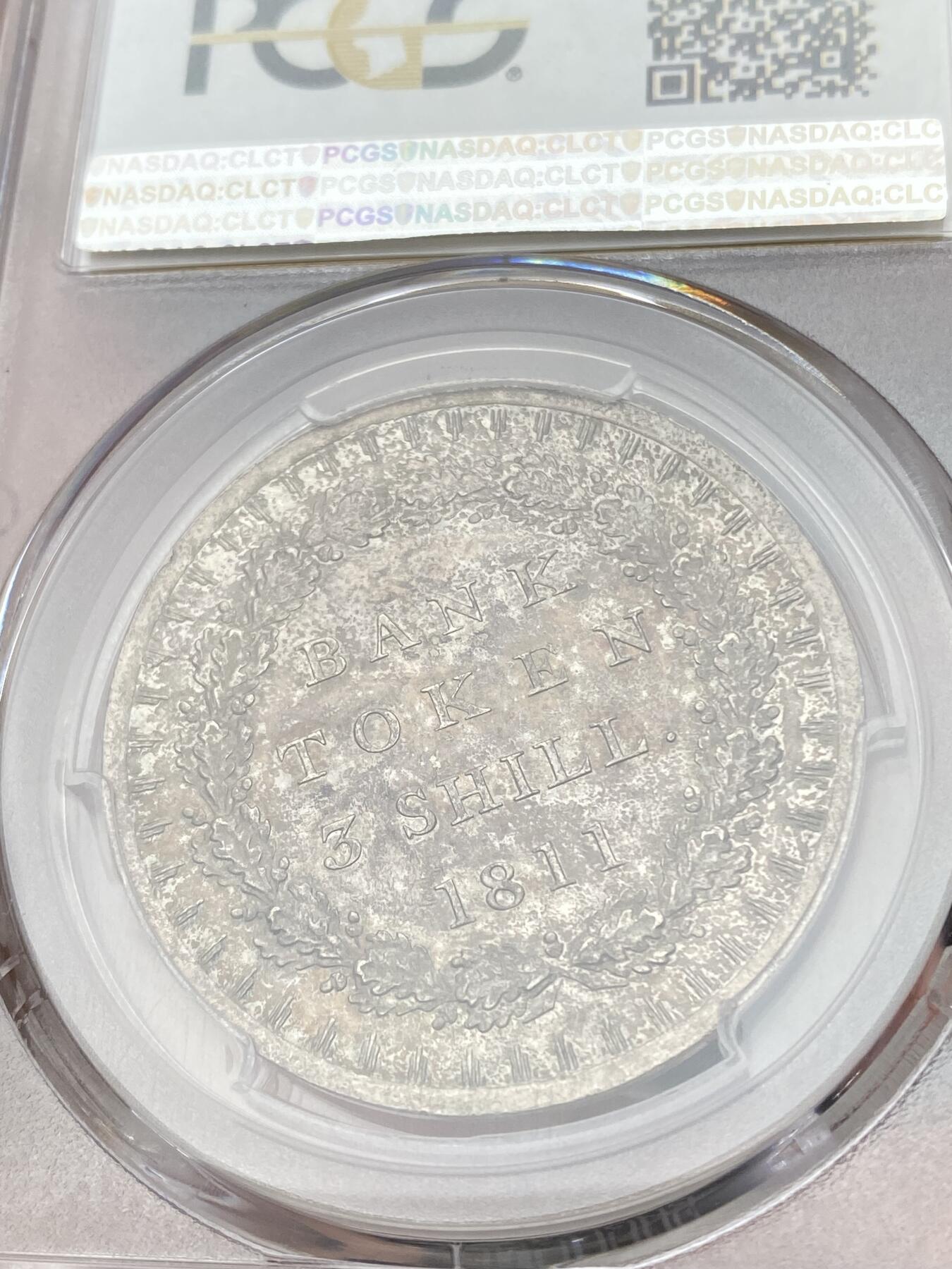 万国钱币拍卖第059期 PCGS MS64 1811年英国乔治三世英格兰银行3先令银币 乌云包浆也掩盖不住的底光迸发 极美收藏品质