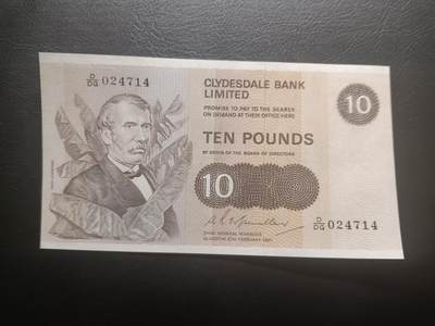 2026一月第四期，总214期 - 苏格兰克莱斯戴勒银行1981年10镑AUNC，地理学家利文斯通和黑奴，因涉嫌种族歧视很快被改版，导致少见