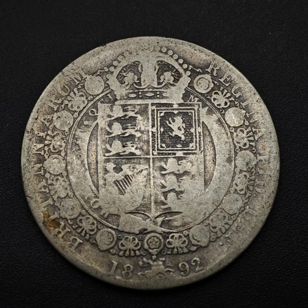 【淘币小摊】实时拍第八百五十三拍   散币银币场   满百包邮可预留二周 每周一统一发货   英国1892年维多利亚半克朗银币