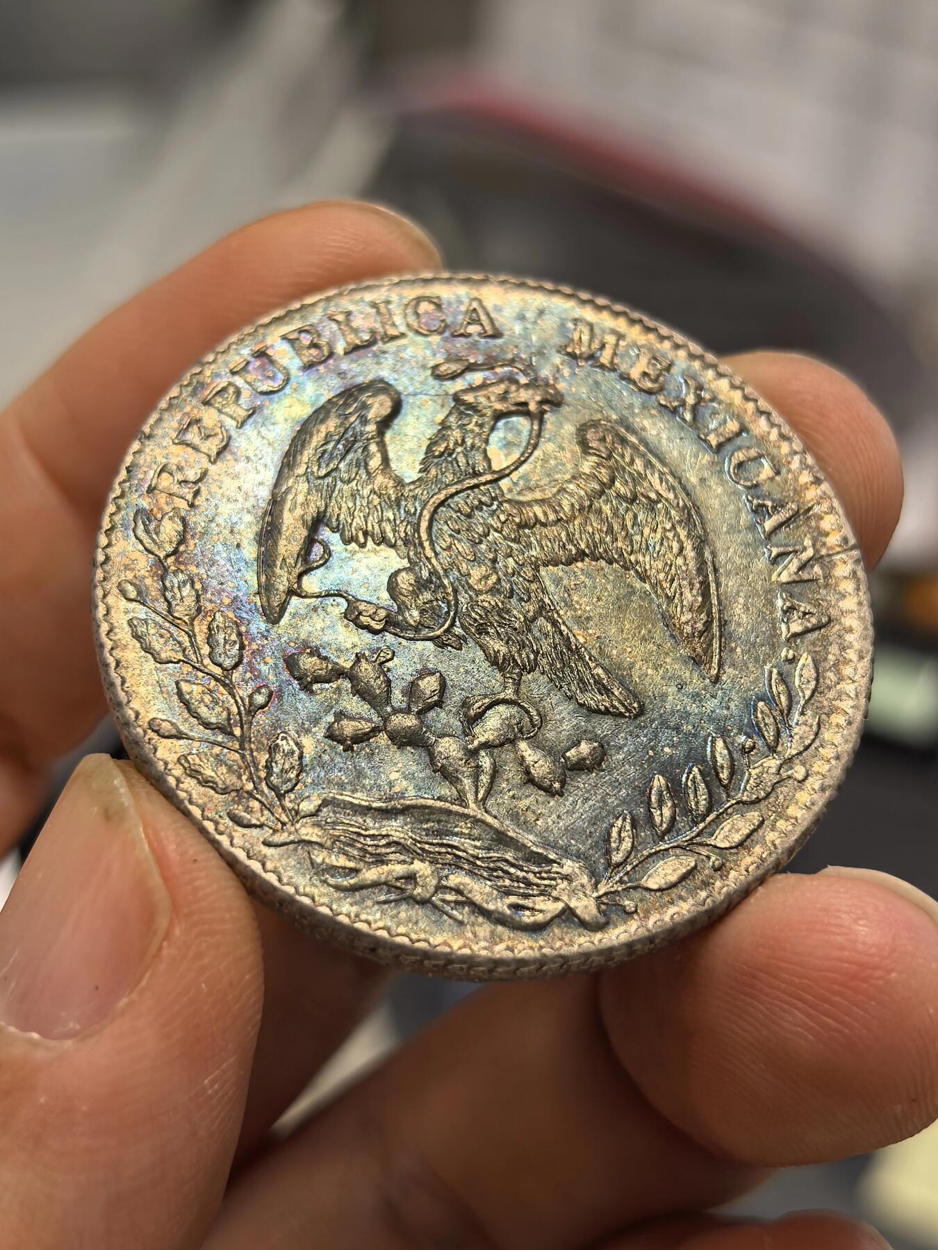 博洋堂世界钱币拍卖第158期（全场包邮） 墨西哥1884年ZS JS花边鹰洋 深幽克莱因蓝包浆 花枝好无戳