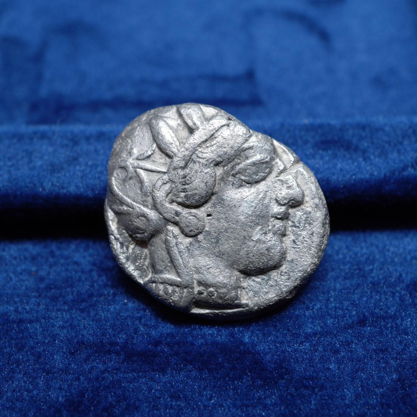 琋语集藏2026年02月欧洲古典打制币拍卖 古希腊阿提卡地区雅典娜与猫头鹰4德银币（验银戳）