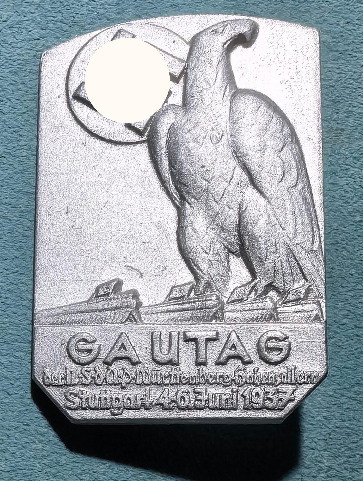 盛世勋华——号角文化勋章邮票专场拍卖第301期 德国（1939）符腾堡-霍亨索伦大区斯图加特1937年大区日纪念证章 带厂标 相当罕见