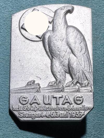 盛世勋华——号角文化勋章邮票专场拍卖第301期 - 德国（1939）符腾堡-霍亨索伦大区斯图加特1937年大区日纪念证章 带厂标 相当罕见