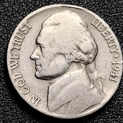 泉币菌-第173场- 精品福利场 - 杰斐逊总统 美国5美分1941年 铜镍硬币 21毫米5克